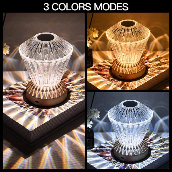 5V 2A Crystal Table Lamp 4 Hours Led Warm Light For Bedroom Decoration