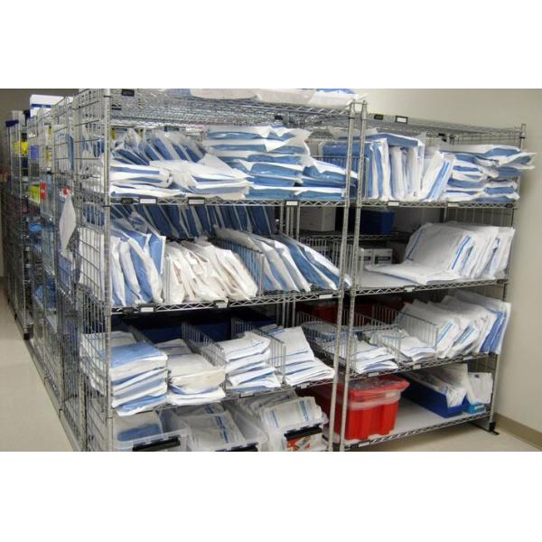 Black 5 - Layers Commercial Wire Shelving Unit For Healthcare Product Storage