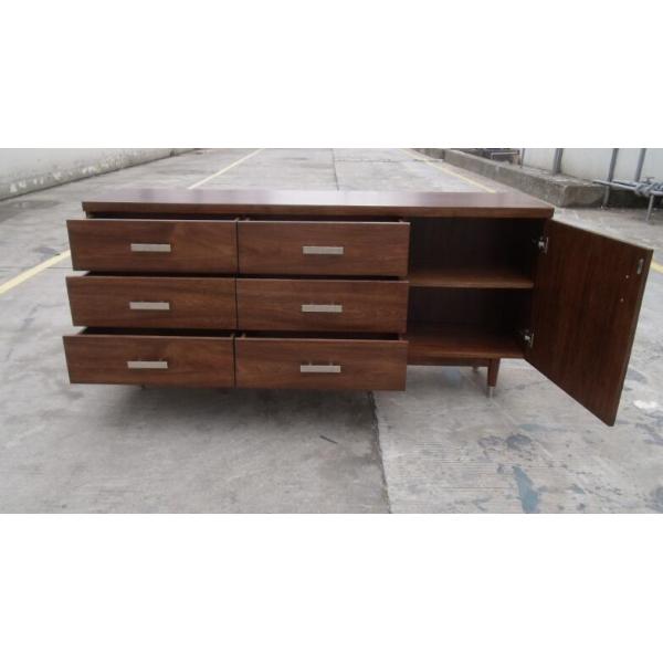 Walnut Modern Hotel Room Dresser 5 Star Wooden Tv Cabinets 30% Sheen