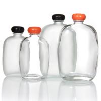 Logo personnalisé 100 ml bouteilles de jus de café en verre clair avec bouchon à vis en aluminium
