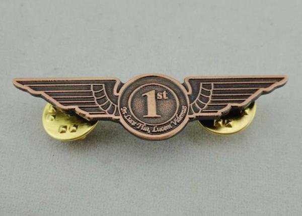 Zinc Alloy Soft Enamel Pin By Die Casting , Antique Copper Plating