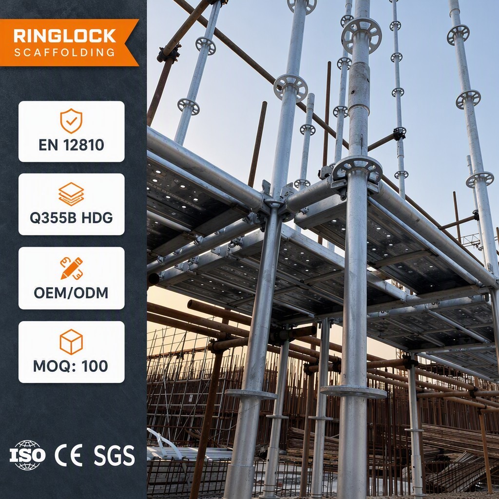 Forged Rosette Q355B HDG Ringlock Scaffold EN 12810 For Building Formwork