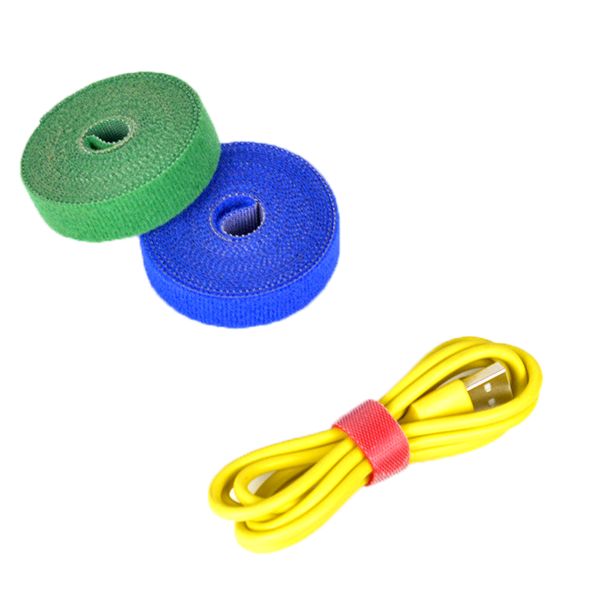Dansky Custom Size Color Self-Adhesive Cable Ties Strap Eco-Friendly Back-to-Back Hook Loop Strap Tape Cable Management