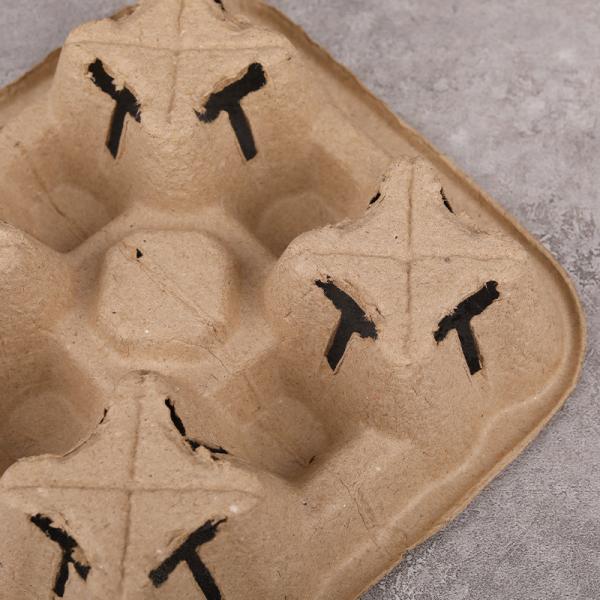 Hot Drink Cup Carrier Customized Request Biodegradable Brown Craft Paper Cup Holder Tray