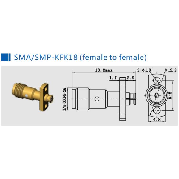 женщина держателя SMA фланца 50Ω к соединительной муфте с внутренней резьбой SMP