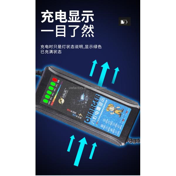 48v 60v 72v 32ah 40ah 50ah Portable 12V Three-Stage Lead Acid Battery Intelligent 20A Battery Charger with SCP Function