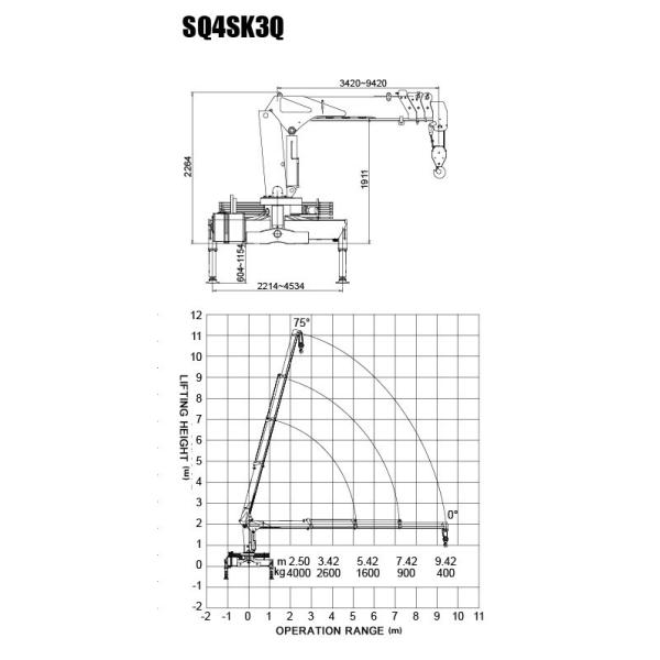 4 Ton Hydraulic Telescopic Boom Truck Mounted Crane For Construction