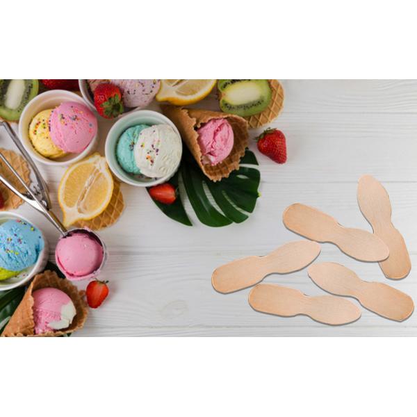 Custom Logo Wooden Ice Cream Sticks Personalized Mini Spoons from Birch Wood