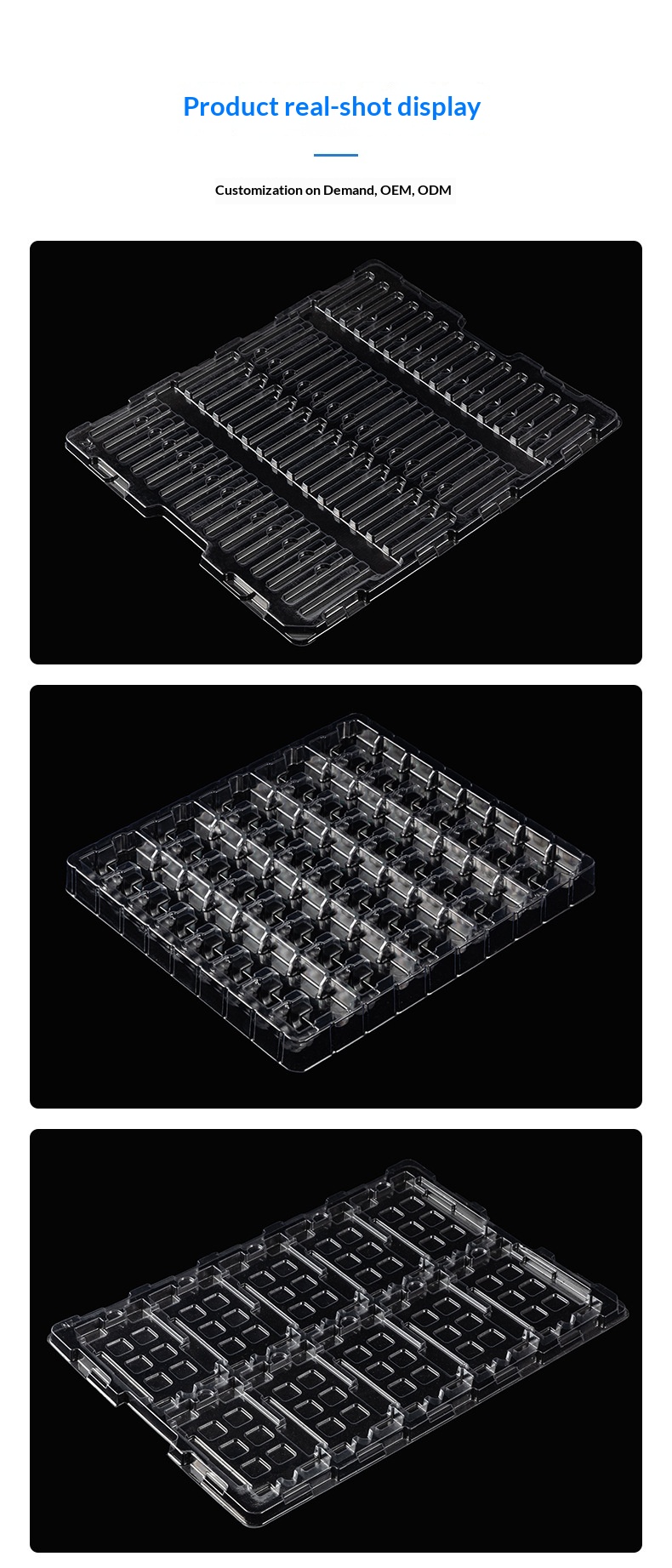 Custom PET Blister Tray for Automotive Electronics Components Packaging Anti Static Turnover Tote Factory Direct