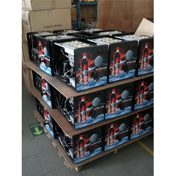 Black Color Powder Coated Shot Chiller Machine , Liquor Chiller Dispenser 200w