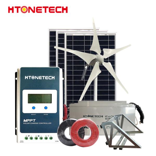 HTONETECH 300W 36V Sistema de Bateria Solar para Casa Combinação Solar eólica