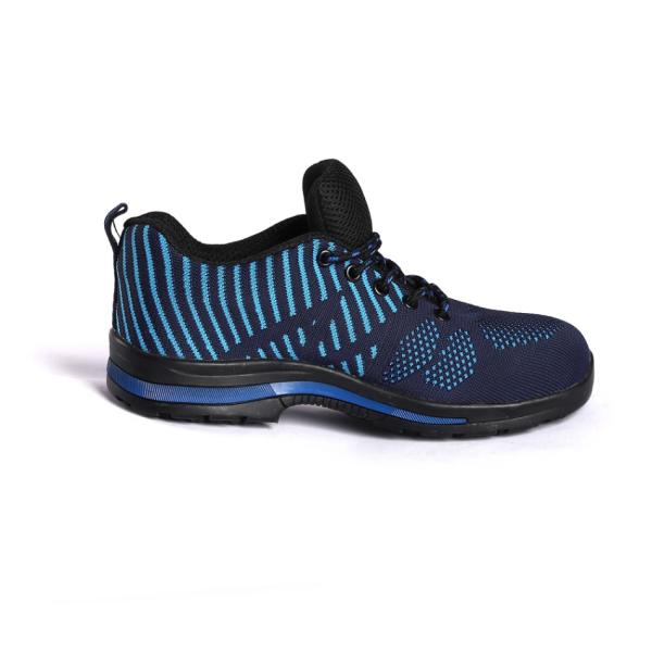 Metal Eyelets Low Cut Slip On Work Boots Fly Knit Fabric Unisex Rubber Sole Work Boots K2