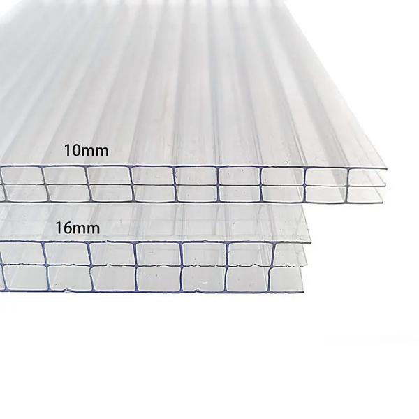 0.1-6m Length Polycarbonate Hollow Sheet With Long Service Life Class B1 Fire Rating Plastic Sheet Greenhouse