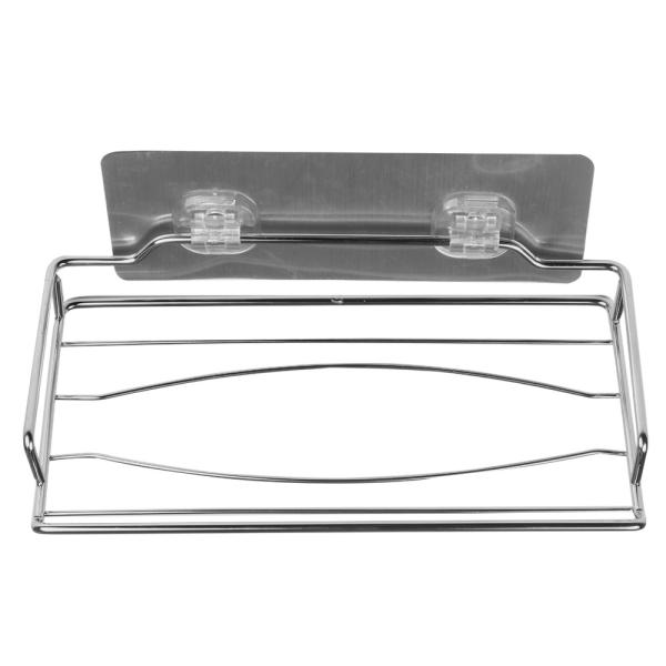 Kitchen Self Adhesive Stainless Steel Paper Towel Holder  Phone Storage Shelf
