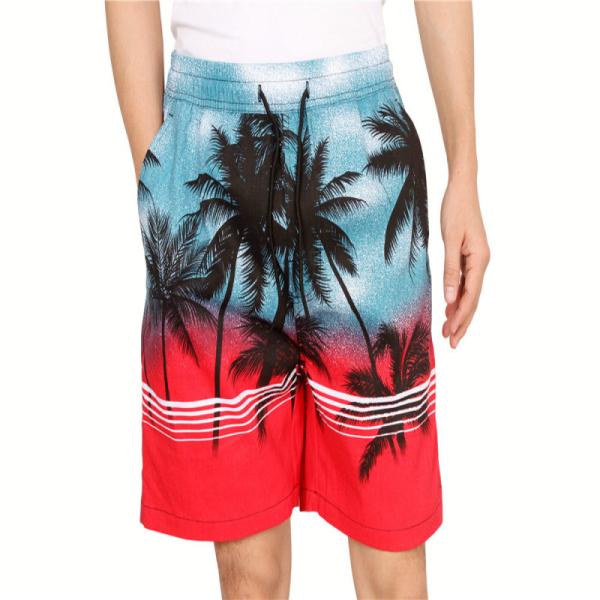 100% Cotton Mens Printed Cotton Shorts Floral Cotton Shorts