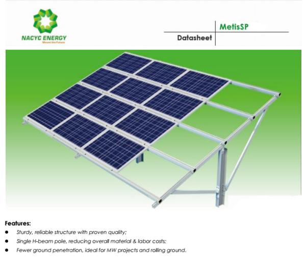 H - Beam Solar Panel Pole Mount Bracket Single Pole Hot Dig Galvanized Steel Pole