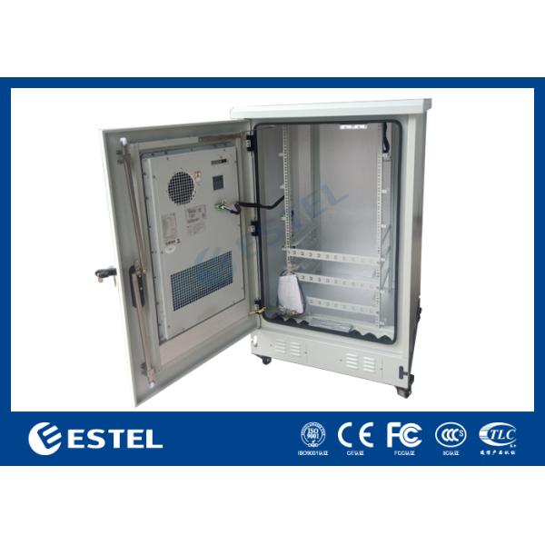 ET8080130A-22U Outdoor Telecom Cabinet With Air Conditioner Cooling And Four Wheels