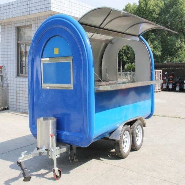 2024 Stainless Steel Mobile Coffee Food Car with Porch and Multiple Colors to Choose