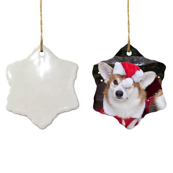 Personalized Christmas Ornaments With Photo Different Shapes Ceramic Sublimation Ornaments