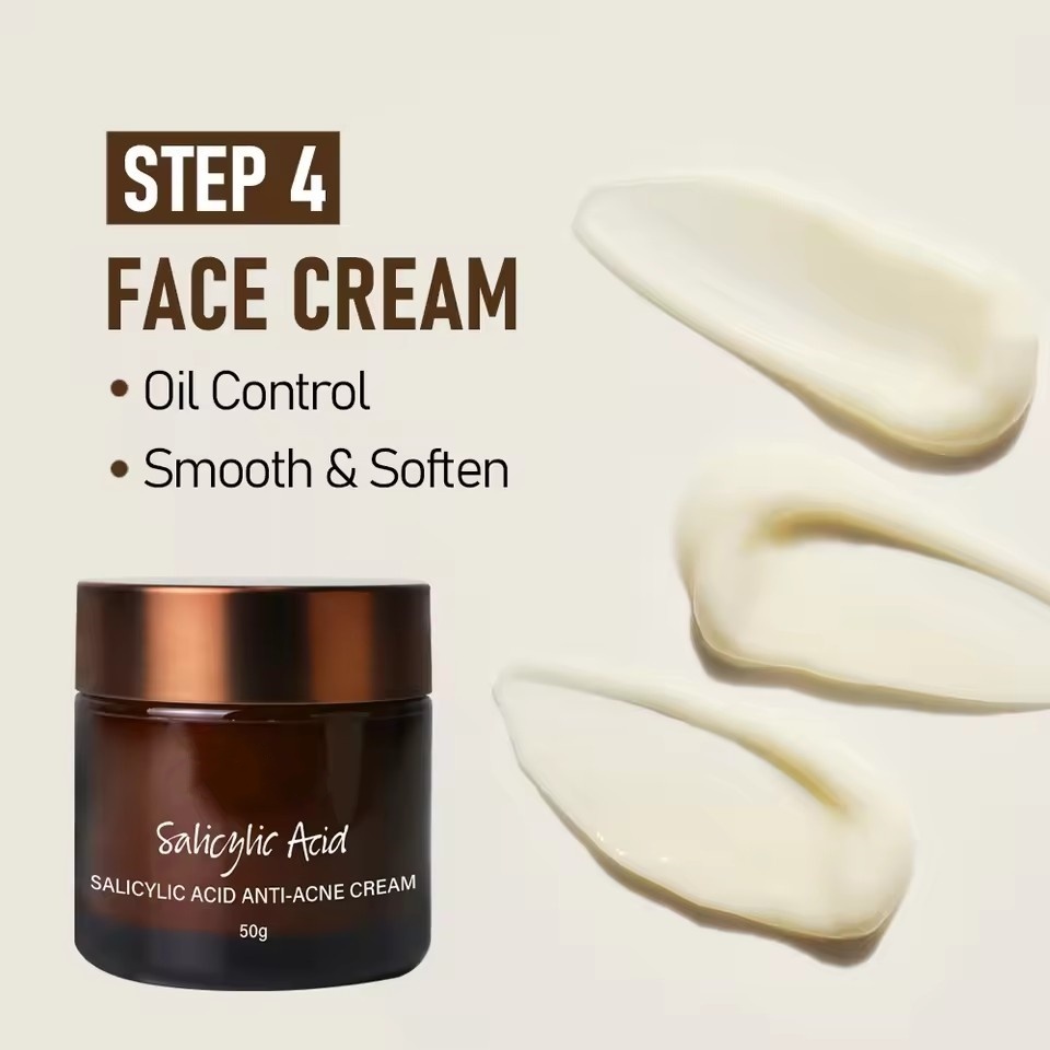 OEM ODM Brand Skin Care Set Salicylic Acid Anti acne&Acne Removing face cream Moisturizing Repair Brightening Skin Color Facial essence Moisturizing Toner facial mask