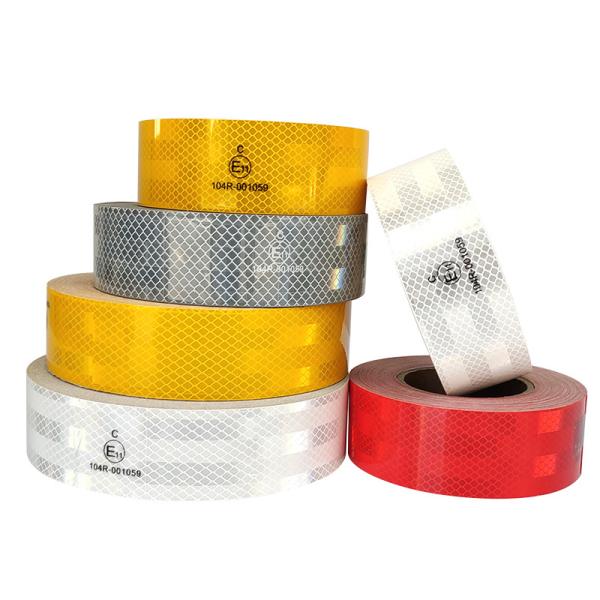 Ruban réfléchissant ECE pour remorques, blanc, jaune, rouge, extérieur, attention