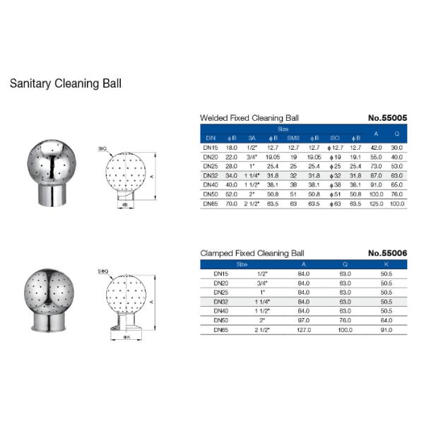 SS304 Brewing Accessories Clamped Rotary Spray Ball In Water Tanks CIP Cleaning Ball