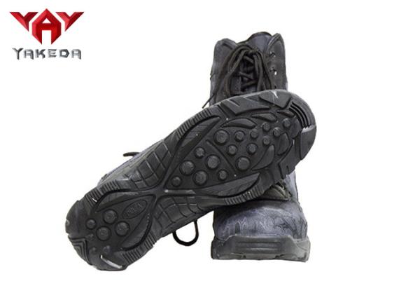 Strap Army Rubber Non - Slip Military Tactical Boots With Side Zipper Black Color