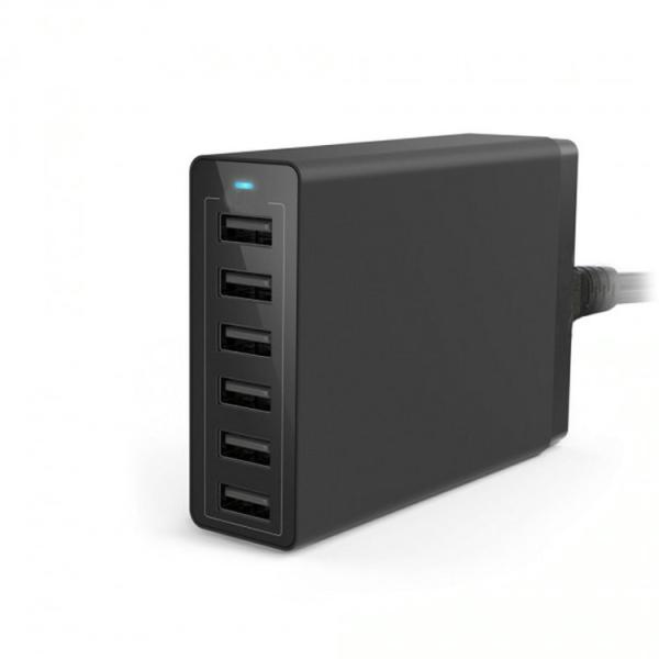 50W 6 Port USB Desktop Charger 5V 10A Intelligent IC