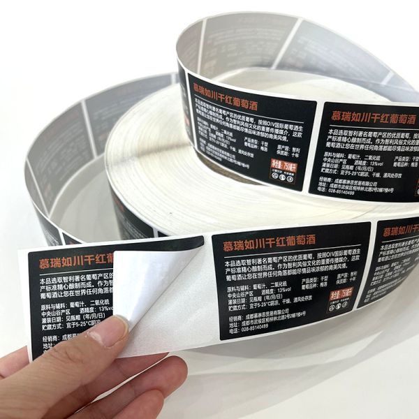 Custom Printed Clear PVC Logo Red Wine Label Permanent Self Adhesive Vinyl Paper Sticker
