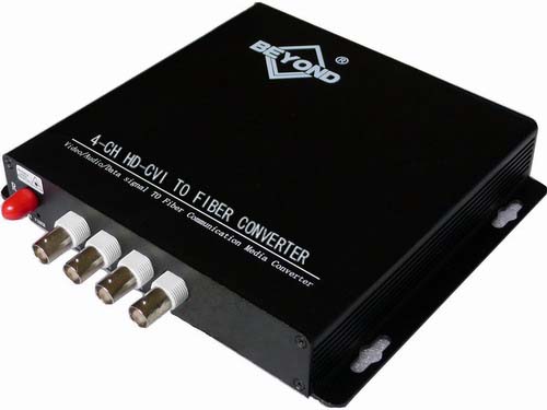 4-ch HD-CVI to fiber converter/Extender,can with 1-ch Reverse RS485 Data