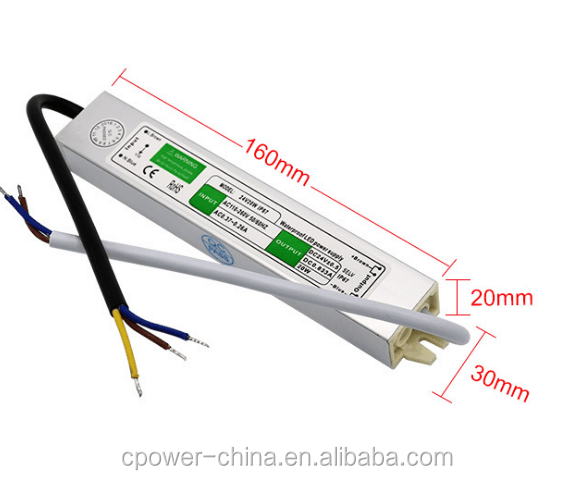 20W LED Power Supply Driver Transformer Adapter for LED Strip IP67 Waterproof 12V 24V