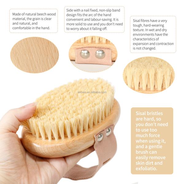 Banho Exfoliante de Corpo Kit de Escova Seca Esfregão de Madeira Banho de Spa Massagem
