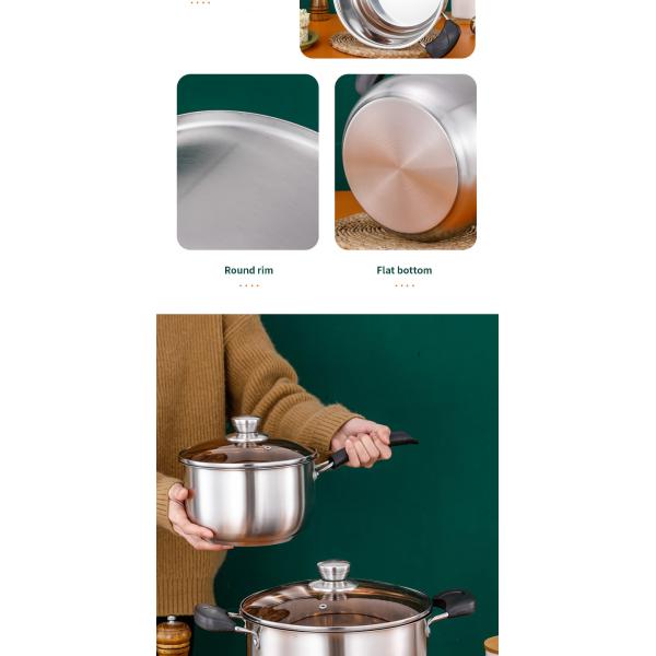 High Quality Home Kitchen Cooker Pasta Pot Stainless Steel Soup Stock Pot Induction Cooking Pot With Lid