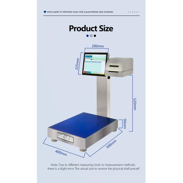 30KG SOHE Battery Type Smart Weighing Scale for Meat Cutting Waterproof LCD Display 450*600mm