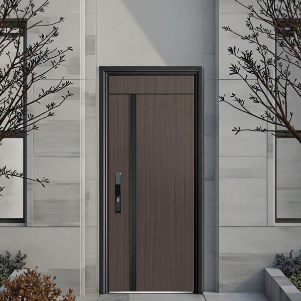 Decorative steel security door outdoor safety protection.