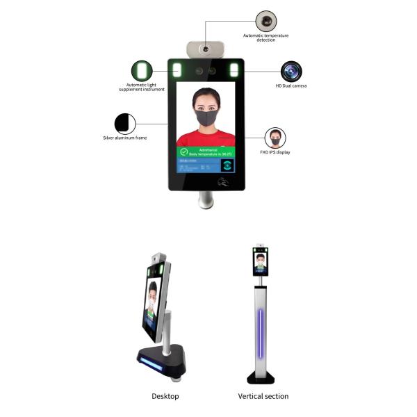 Не контакт прибор обнаружения термометра распознавания лиц AI андроида 8 дюймов ультракрасный