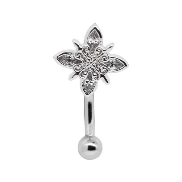 As gemas do espaço livre de Rose Gold Eyebrow Piercing Jewelry florescem 16G 316 de aço inoxidável