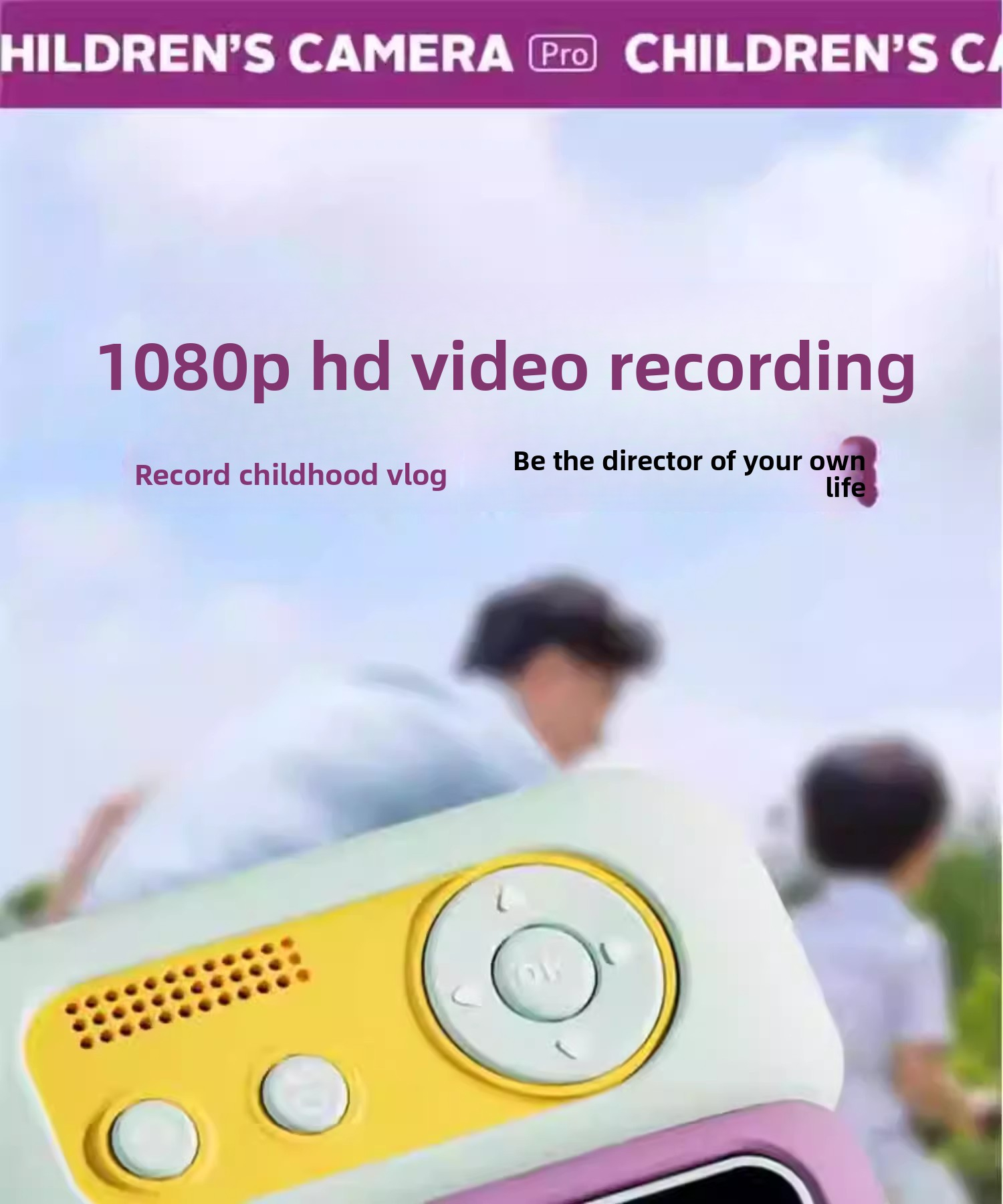DLC  Multi-Function HD Dual Lens Kids Instant Digital Camera, Photo & Video , High-Definition Girl's Toy, Birthday Gift for Kids