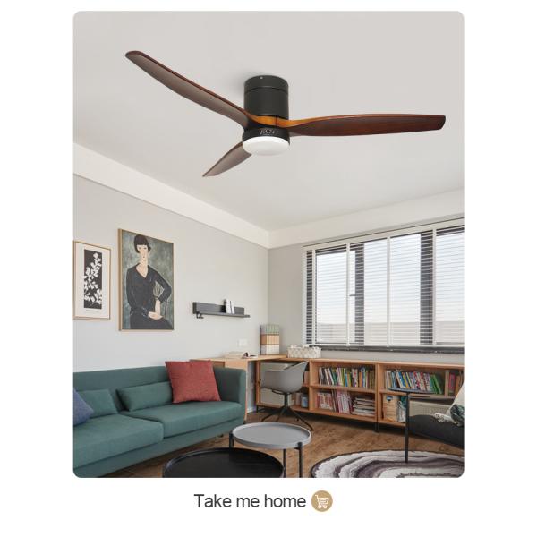 Estilo de design contemporâneo Ventilador de teto LED com controle remoto inteligente e motor de energia
