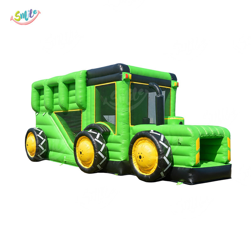Commercial Grade Inflatable Tractor Obstacle Course Farm Theme Inflatable Challenge for Party Rental Kids Fun