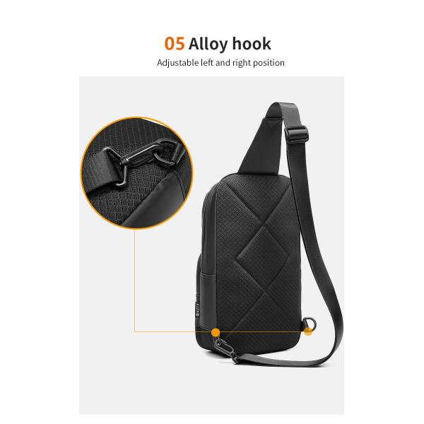 Waterproof Oxford Cloth Mens Shoulder Chest Sling Bag 19*10*34cm