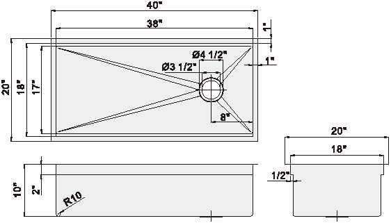 50 кс 20 роскошных дюймов раковин нержавеющей стали с почищенным щеткой поверхностным покрытием