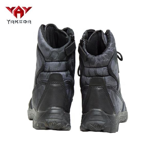 Strap Army Rubber Non - Slip Military Tactical Boots With Side Zipper Black Color