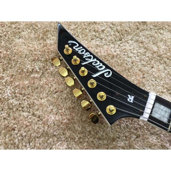 jackson custom guitar White color Golden hardwares Blocks inlay on rosewood fingerboard flying v electric guitar 6 strin
