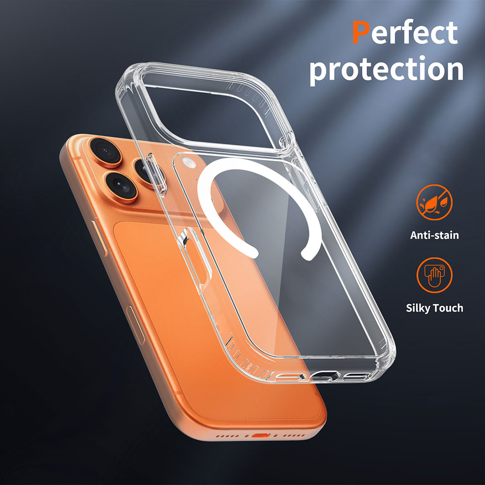OEM ODM Custom Logo 2.0mm Thick Anti-Yellow TPU+PC Hybrid Clear Magnetic Phone Case for iPhone 18 17 16 15 Pro Max All Serie