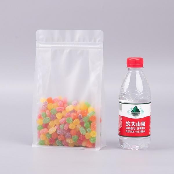 Food Grade  Transparent Flat Bottom Plasatic Zipper Packaging Bag for Food