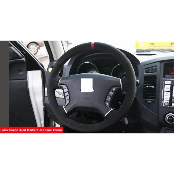 Hand Stitching Suede Steering Wheel Cover for Mitsubishi Pajero 2007-2014 Mitsubishi Galant 2008-2012