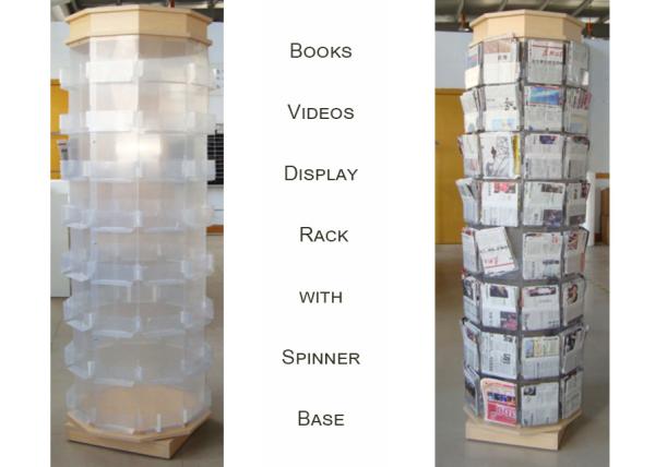 72 Greating Cards Metal Book Display Stand With Plastic Pocket And MDF Base