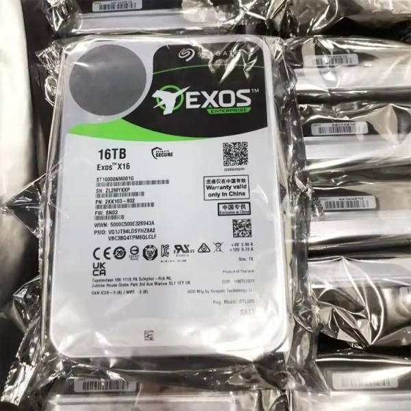 1.5Gb/s Interface Rate Seagate Exos 16TB Enterprise HDD SATA 6Gb/s 512e/4Kn 7200 RPM 256MB Cache 3,5 Disco duro interno