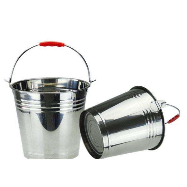 Home Stainless Steel Water Bucket  With Lid 13L / 16L /20L Capacity Eco - Friendly